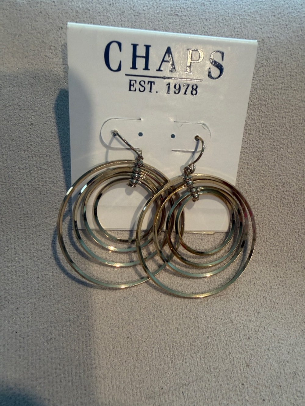 Chaps Gold-Tone Layered Hoop Drop Earrings